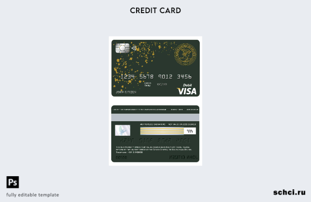 цифровая загрузка шаблона банковской карты Visa Bolivia Banco Central de Bolivia